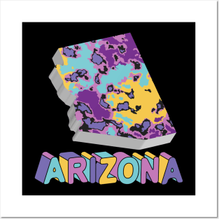 Arizona State Map Art Posters and Art